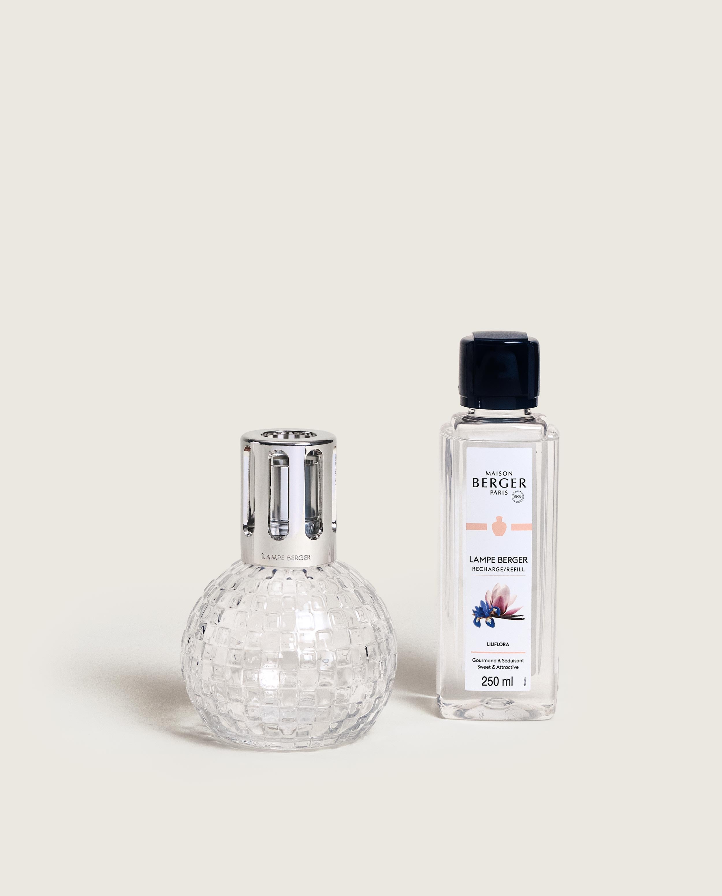 maison-berger-paris-coffret-lampe-berger-disco-transparente-liliflora image 1
