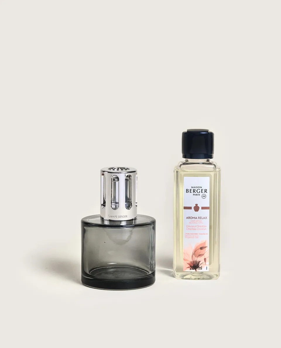 maison-berger-paris-coffret-lampe-berger-aroma-relax-grise-250-ml image 1