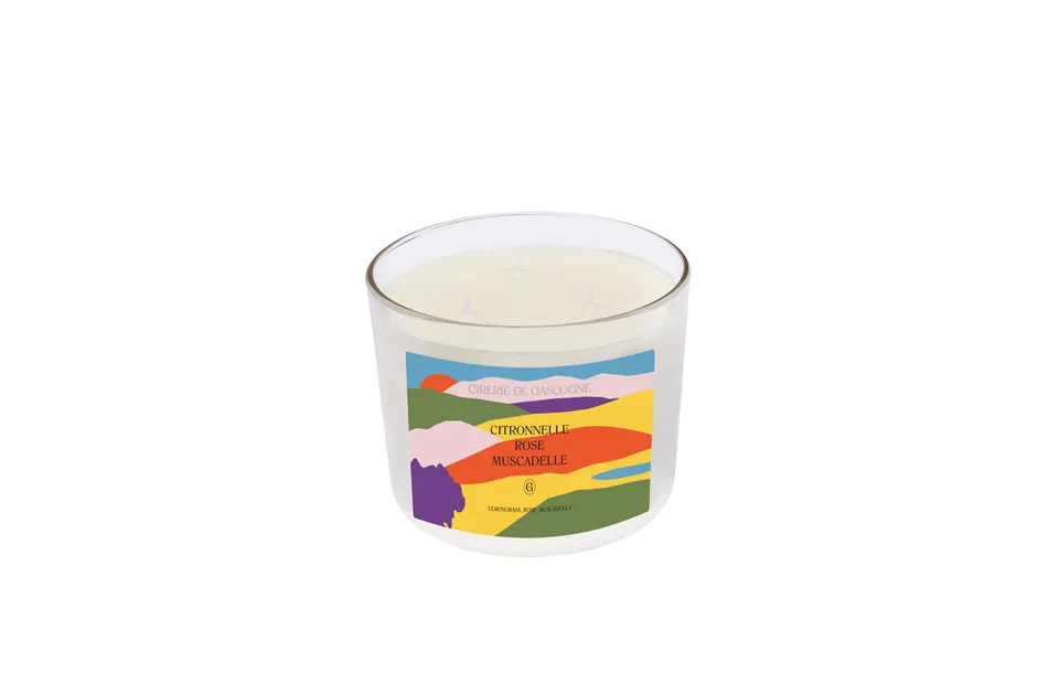 cirerie-de-gascogne-bougie-terrasse-citronnelle-rose-muscadelle-580-g image 1