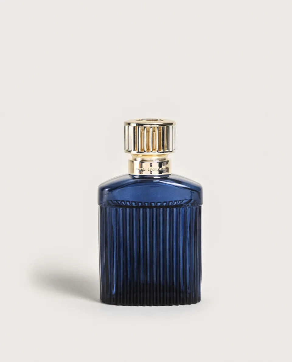 maison-berger-paris-lampe-berger-alpha-bleue-monture-dor-e image 1