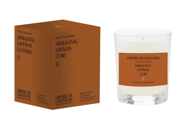 cirerie-de-gascogne-bougie-parfum-e-armagnac-safran-cuir-180g image 1