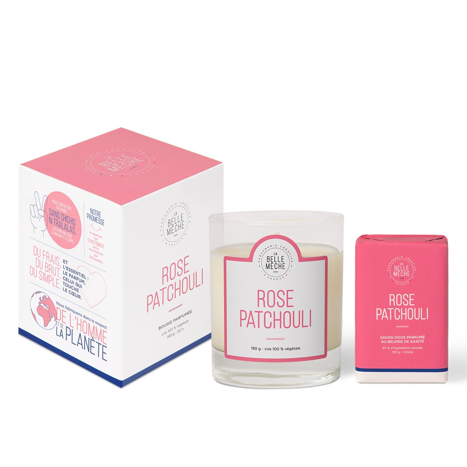 la-belle-m-che-duo-rose-patchouli-bougie-50h-savon-100g image 2