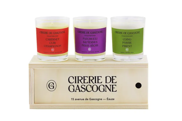 cirerie-de-gascogne-ressources-coffret-bois-3-bougies-parfum-es-80g-collection-h image 1
