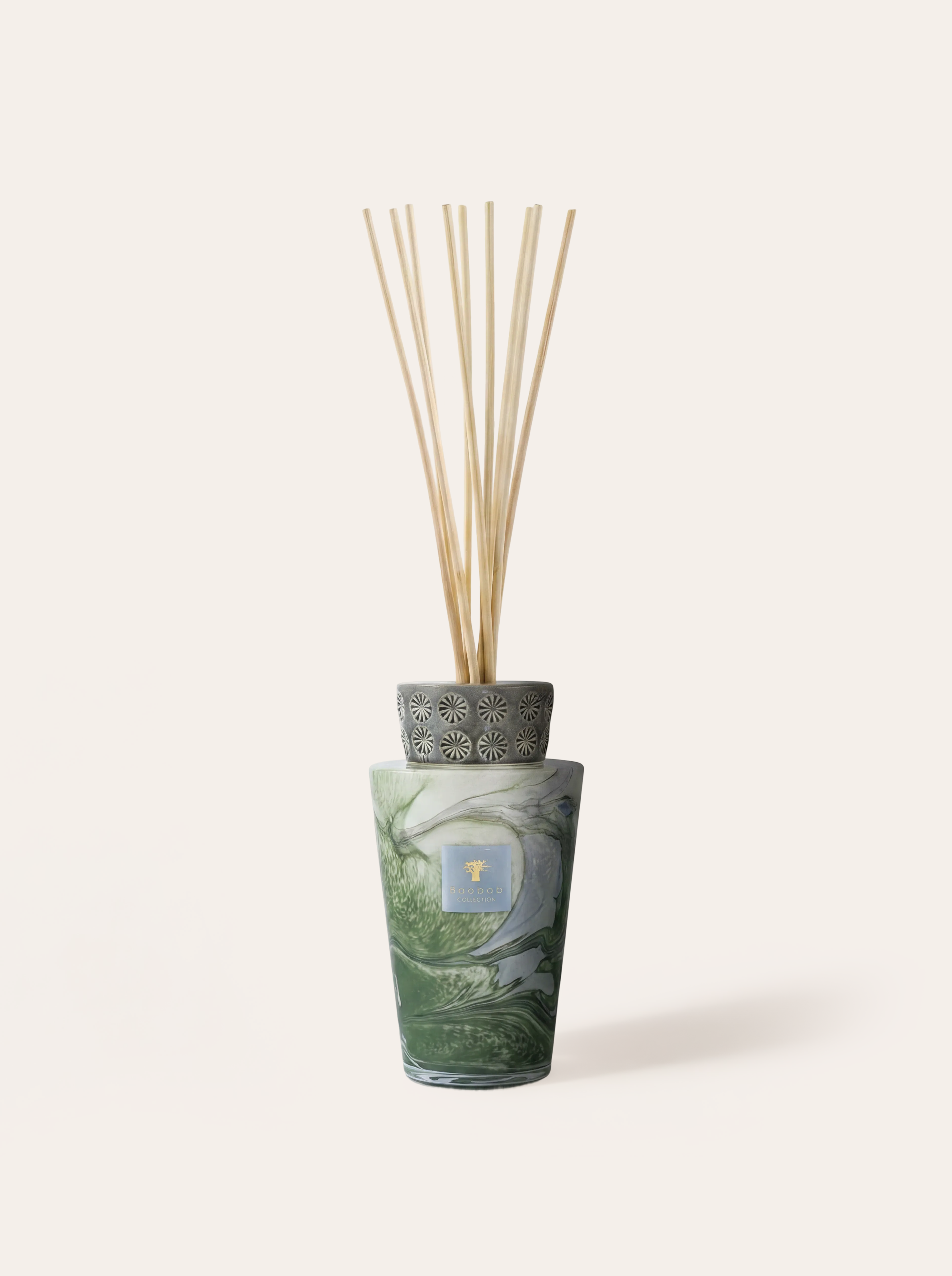 baobab-collection-totem-leaves-marius-diffuseur-totem-verre-bleu-ciel image 1