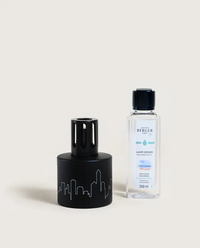 maison-berger-paris-coffret-lampe-berger-skyline-noire-vent-d-oc-an image 1