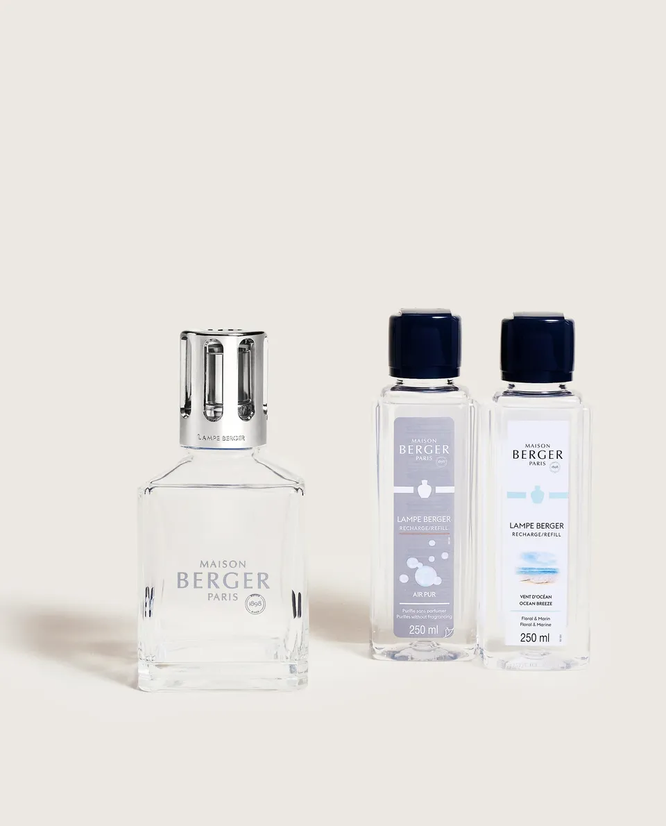 maison-berger-paris-essentielle-carr-e-coffret-lampe-berger-2-recharges image 1
