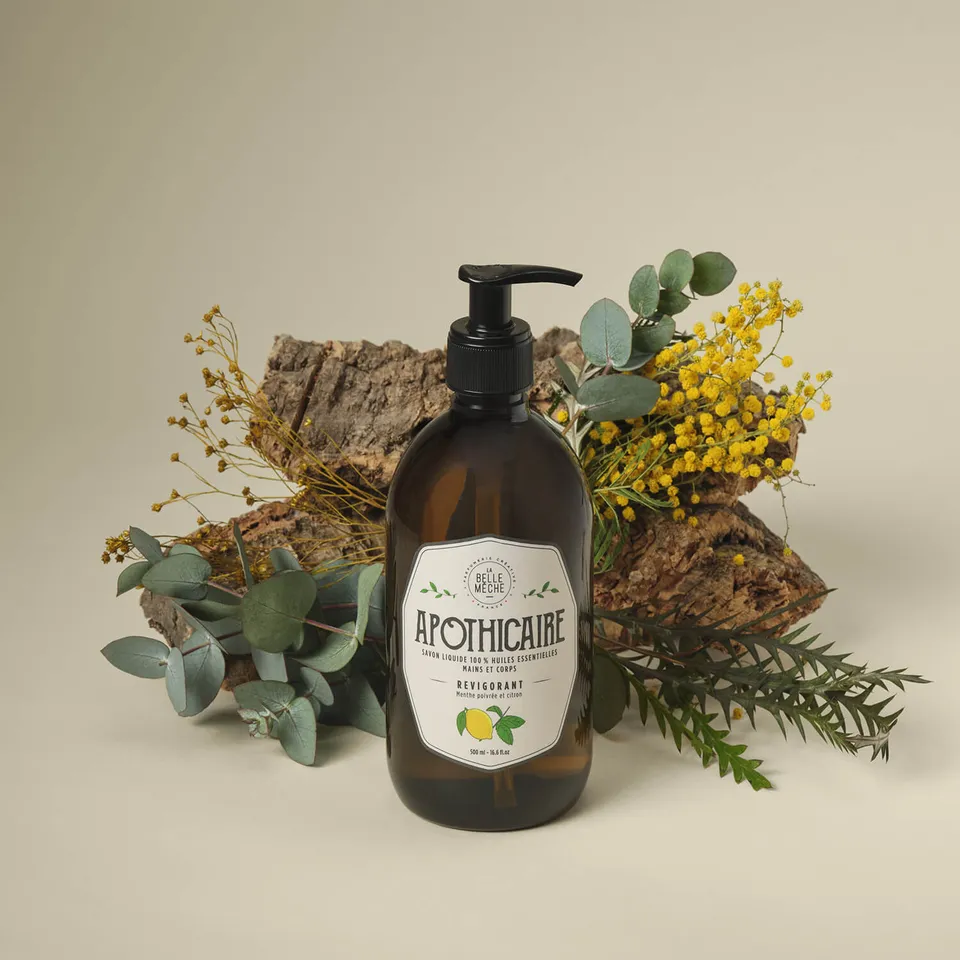 la-belle-m-che-apothicaire-savon-liquide-revigorant-menthe-citron image 1