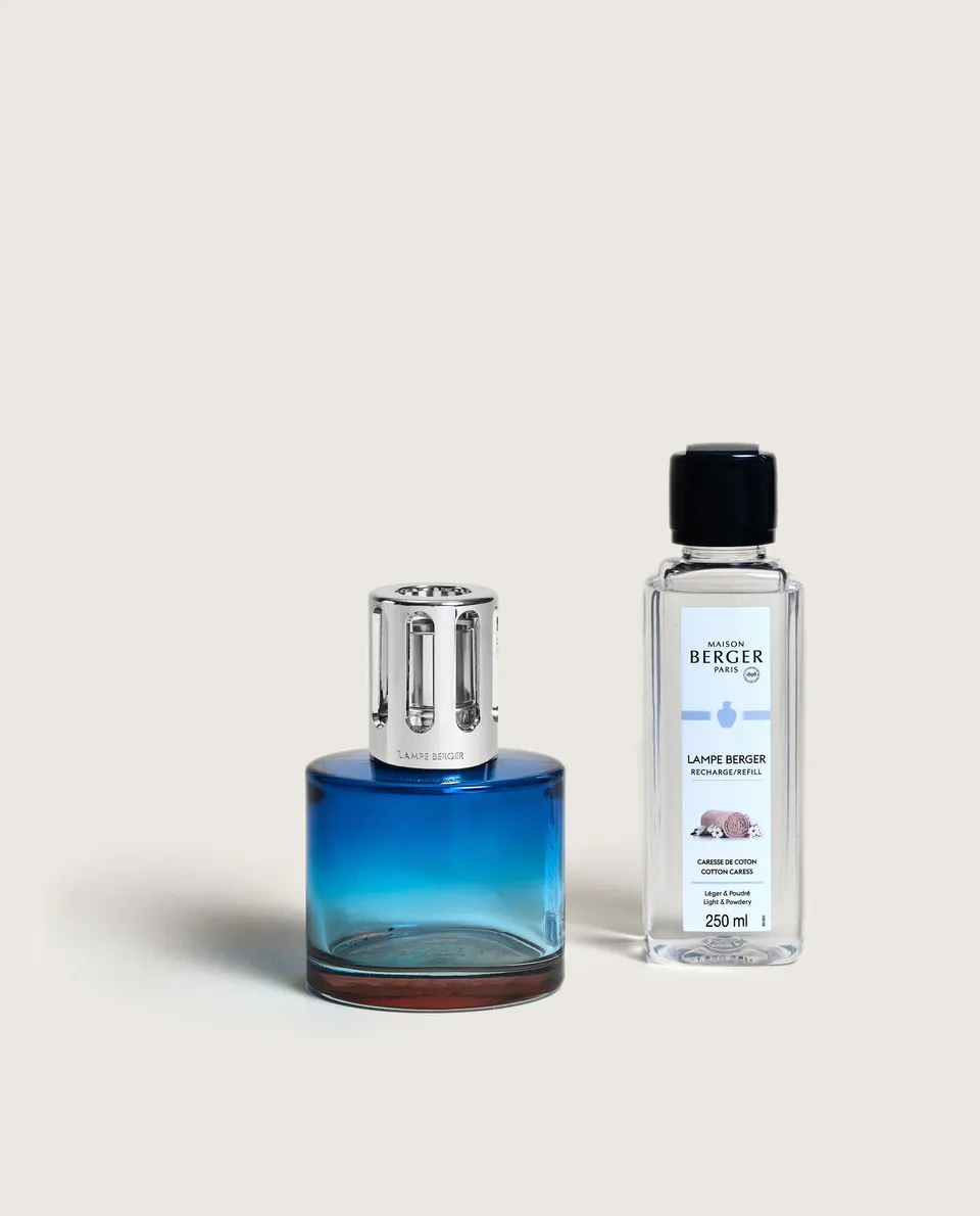 maison-berger-paris-coffret-lampe-berger-pure-bleue-caresse-de-coton image 1