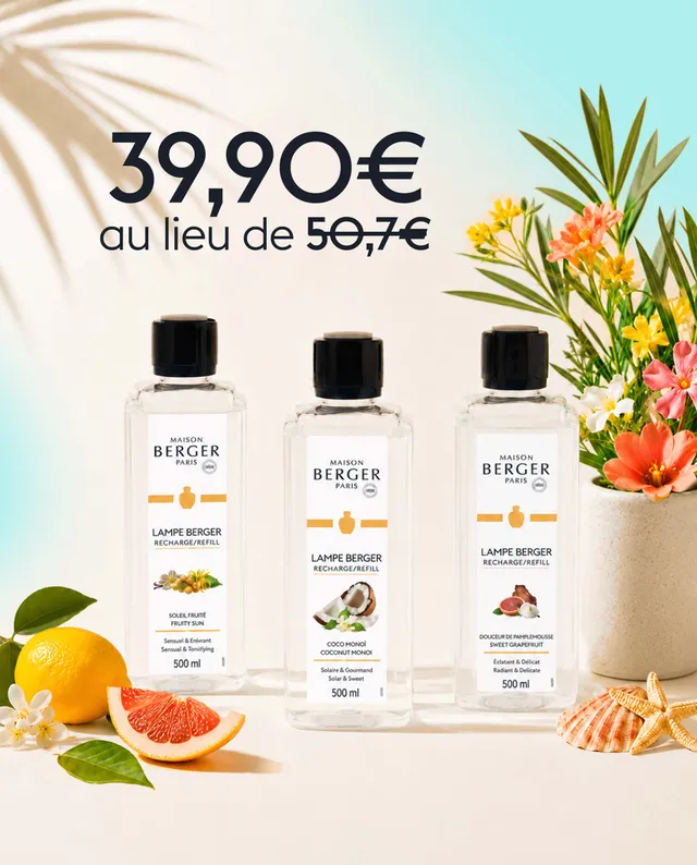 maison-berger-paris-lot-3-recharges-lampe-berger-500ml-coco-mono-douceur-pamplem image 1