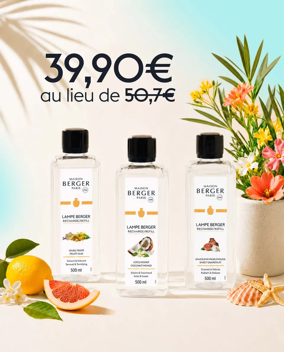 maison-berger-paris-lot-3-recharges-lampe-berger-500ml-coco-mono-douceur-pamplem image 1