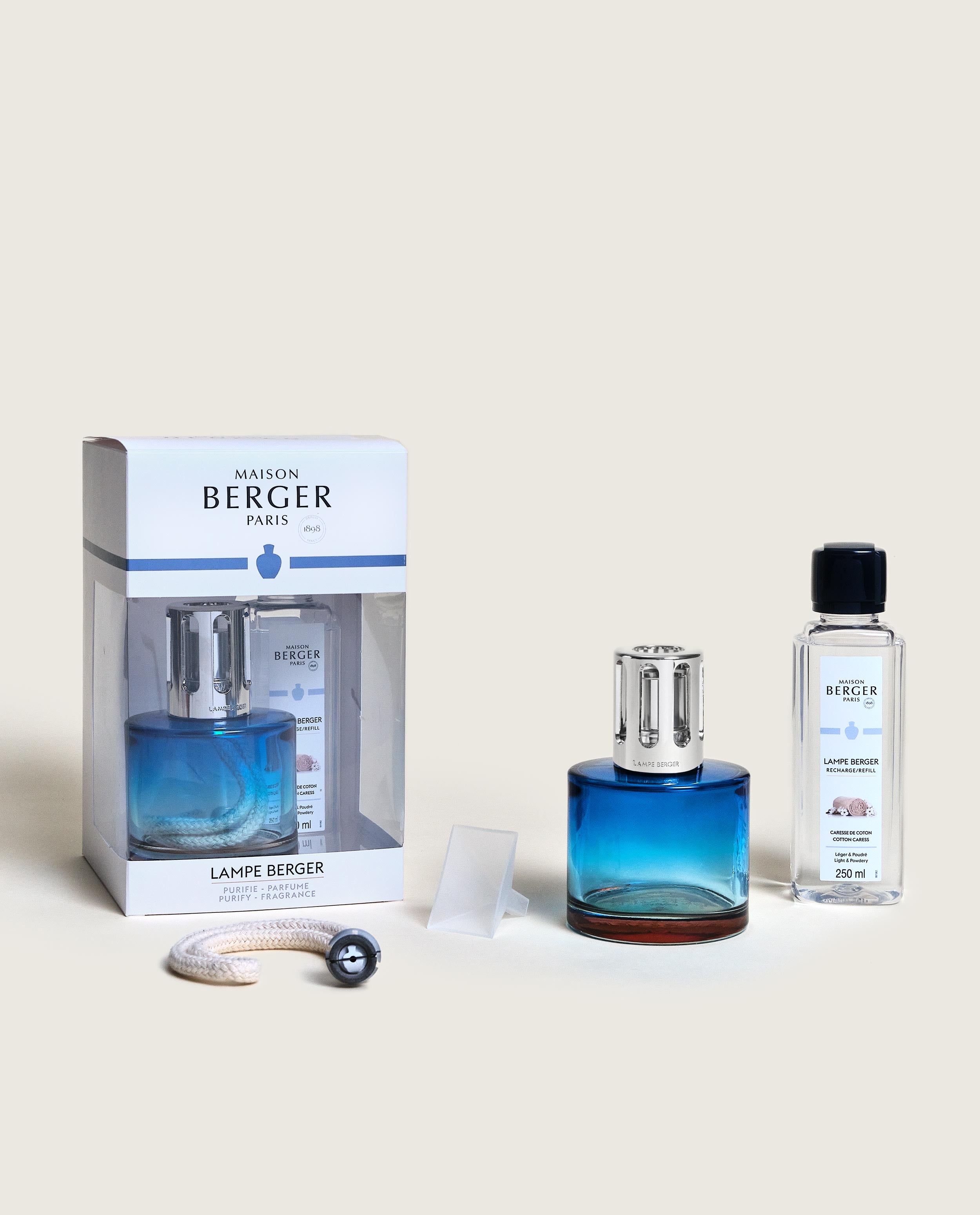 maison-berger-paris-coffret-lampe-berger-pure-bleue-caresse-de-coton image 5