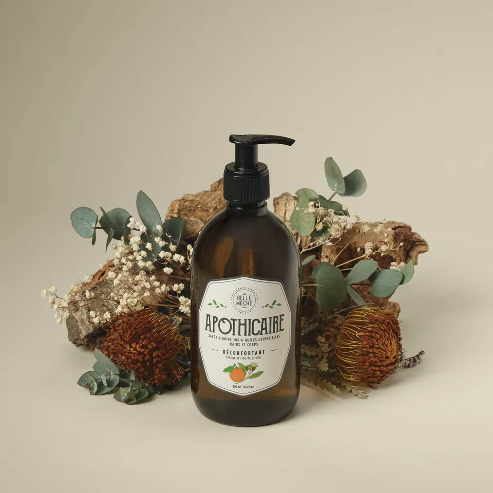 la-belle-m-che-apothicaire-r-confortant-savon-liquide-orange-et-clou-de-girofle image 1